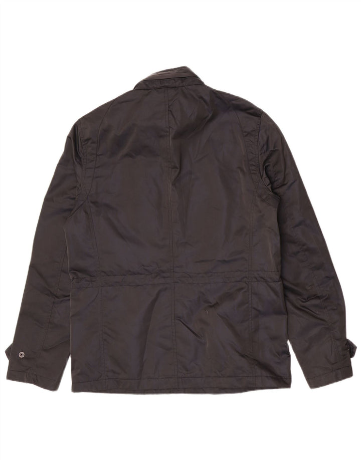 Zara Herre Hooded Utility Jacket UK 38 Medium Black Polyester