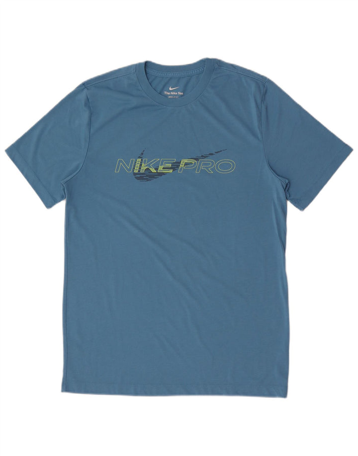 Nike Herre Dri Fit grafisk T-shirt top mellemblå