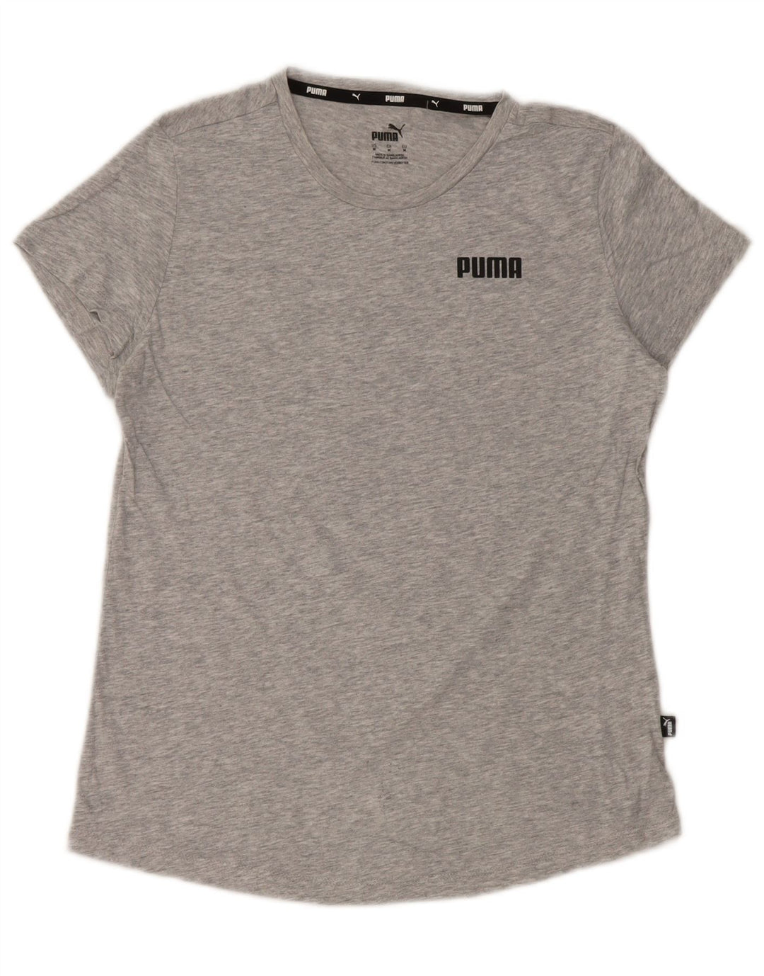Puma T-shirt top UK 12 mellemgrå bomuld