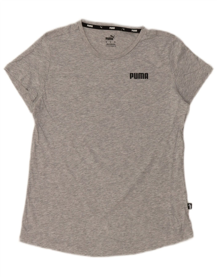 Puma T-shirt top UK 12 mellemgrå bomuld