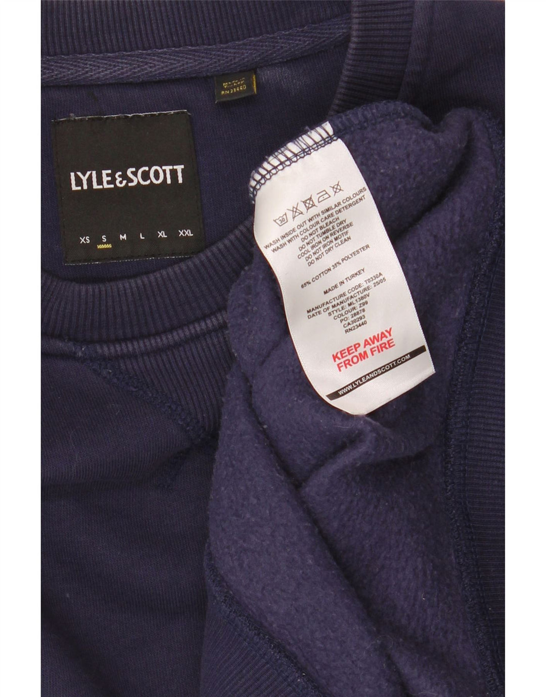 Lyle & Scott Sweatshirt til mænd, lille marineblå bomuld