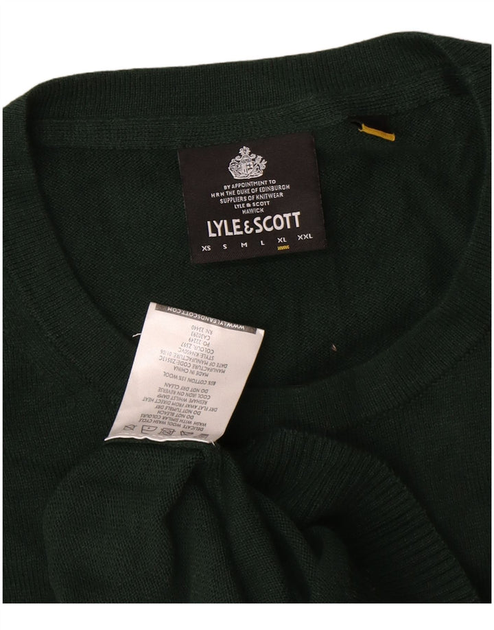 Lyle & Scott Herre sweater med rund hals XL grøn bomuld