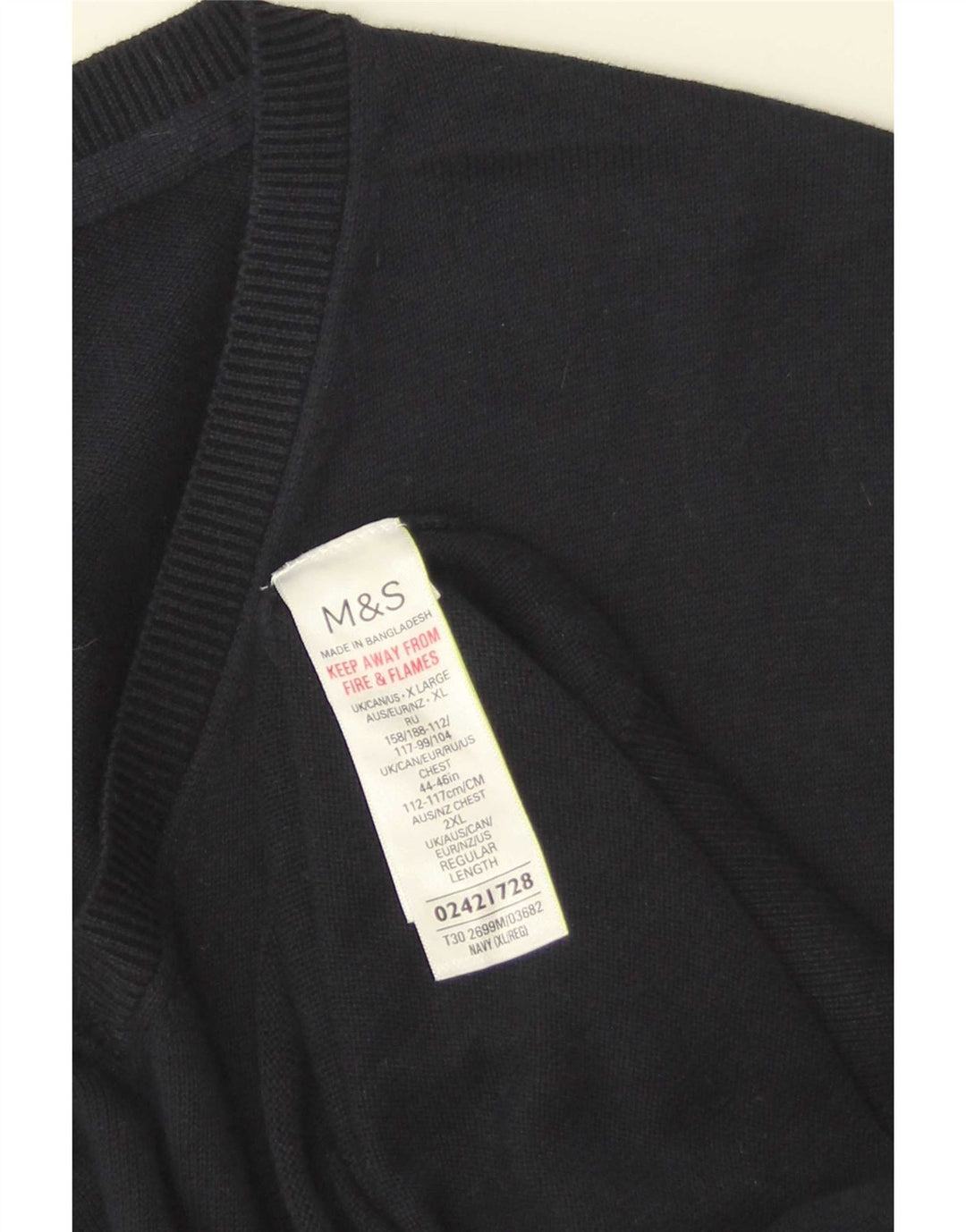 Marks & Spencer Herrevest Tank Top XL Marineblå Bomuld