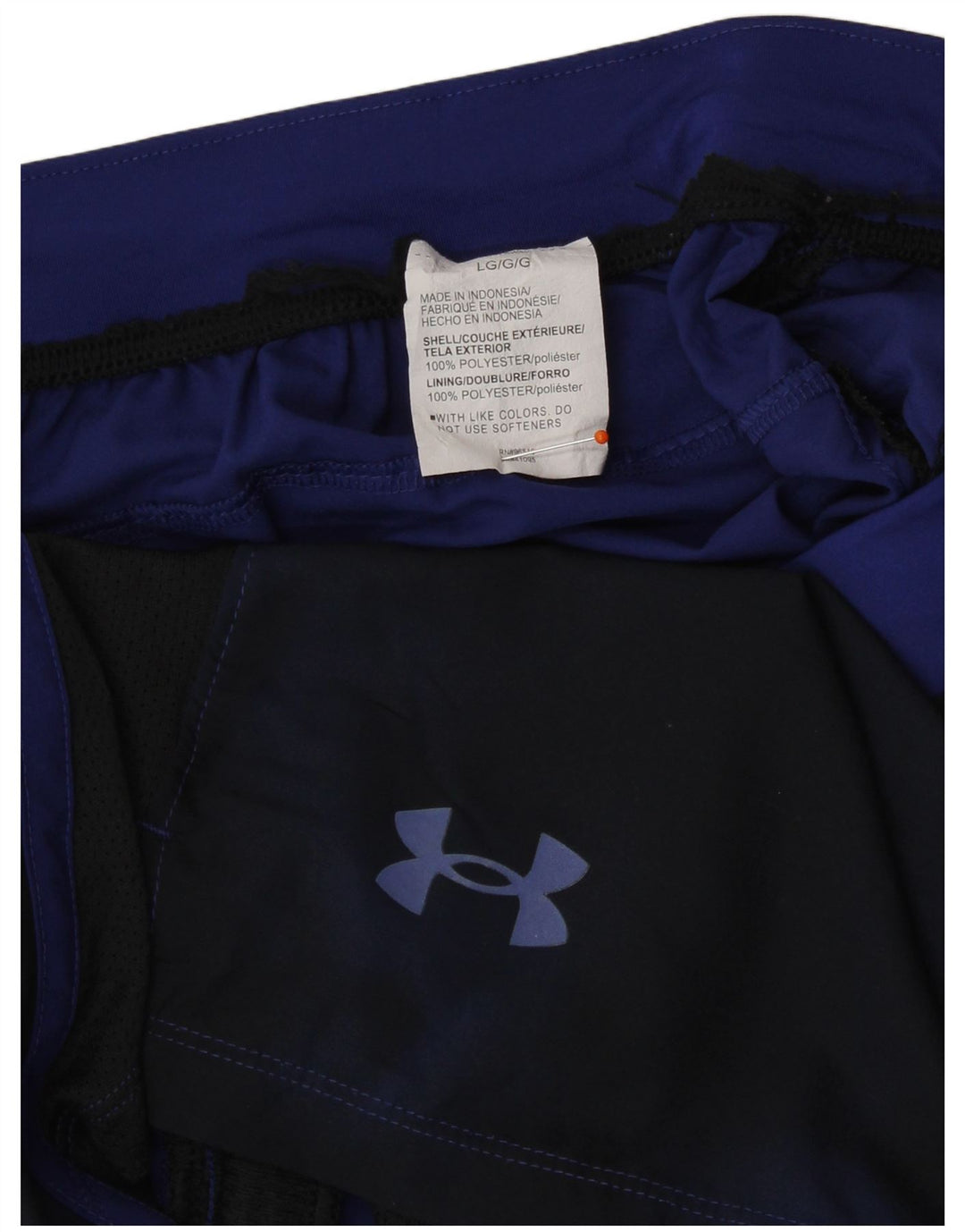 Under Armour Herre Sportshorts Large Navy Blue Tie Dye Polyester