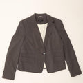 MARKS & SPENCER Womens 1 Button Blazer Jacket UK 16 Large  Grey Spotted Vintage Marks & Spencer and Second-Hand Marks & Spencer from Messina Hembry 