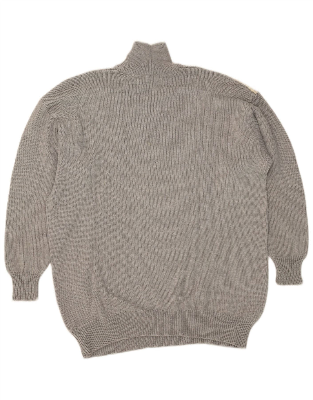 VELENO Herre Turtle Neck Jumper Sweater Large Grey Argyle/Diamond Wool