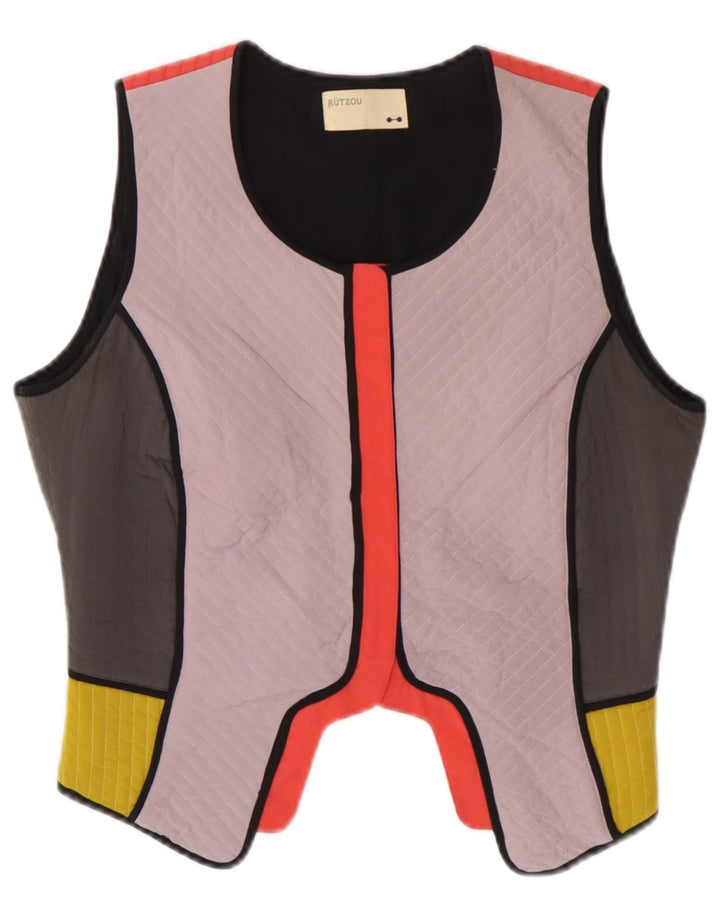 Rutzou Womens Crop vest EU 40 Medium Flerfarvet Colourblock Silke