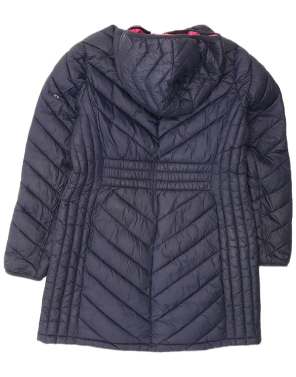 Michael Kors Womens Hooded Padded Coat UK 16 Large Navy Blue Nylon
