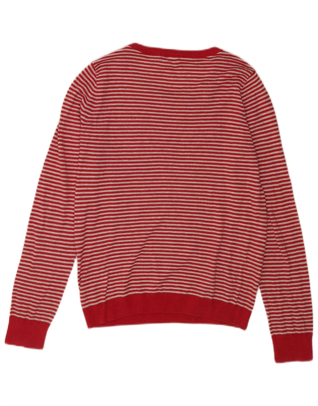 Lacoste dame sweater med rund hals str. 38 Medium rød stribet