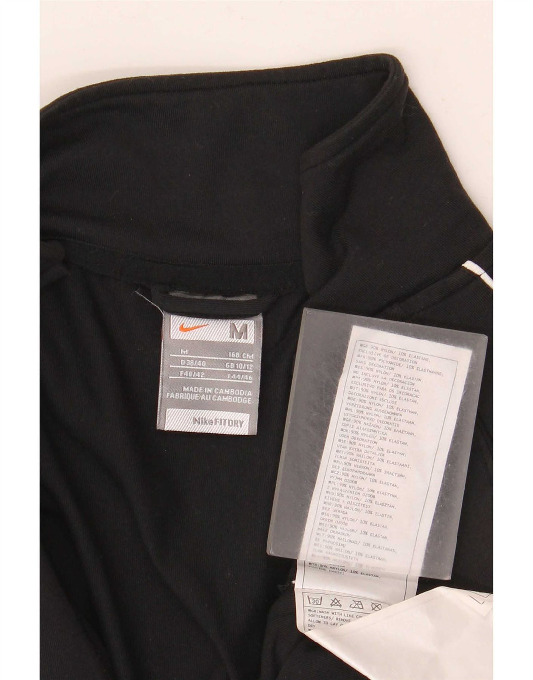 Nike træningsdragt topjakke til kvinder UK 10/12 Medium Sort Nylon
