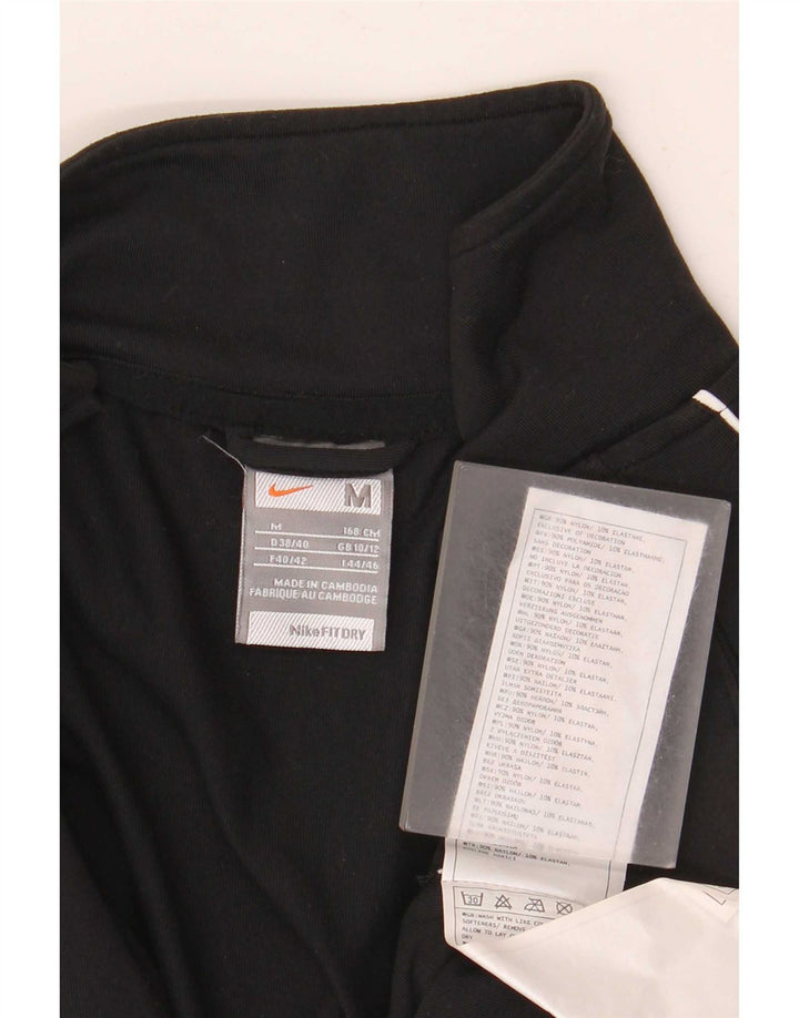Nike træningsdragt topjakke til kvinder UK 10/12 Medium Sort Nylon