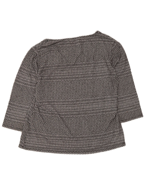 M&Co Dame Top 3/4 ærmer UK 18 XL Sort Geometrisk Viscose