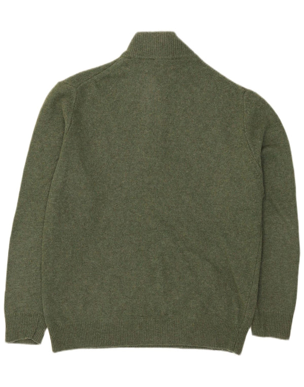 Vintage herre lynlås-hals sweater 2XL grøn uld