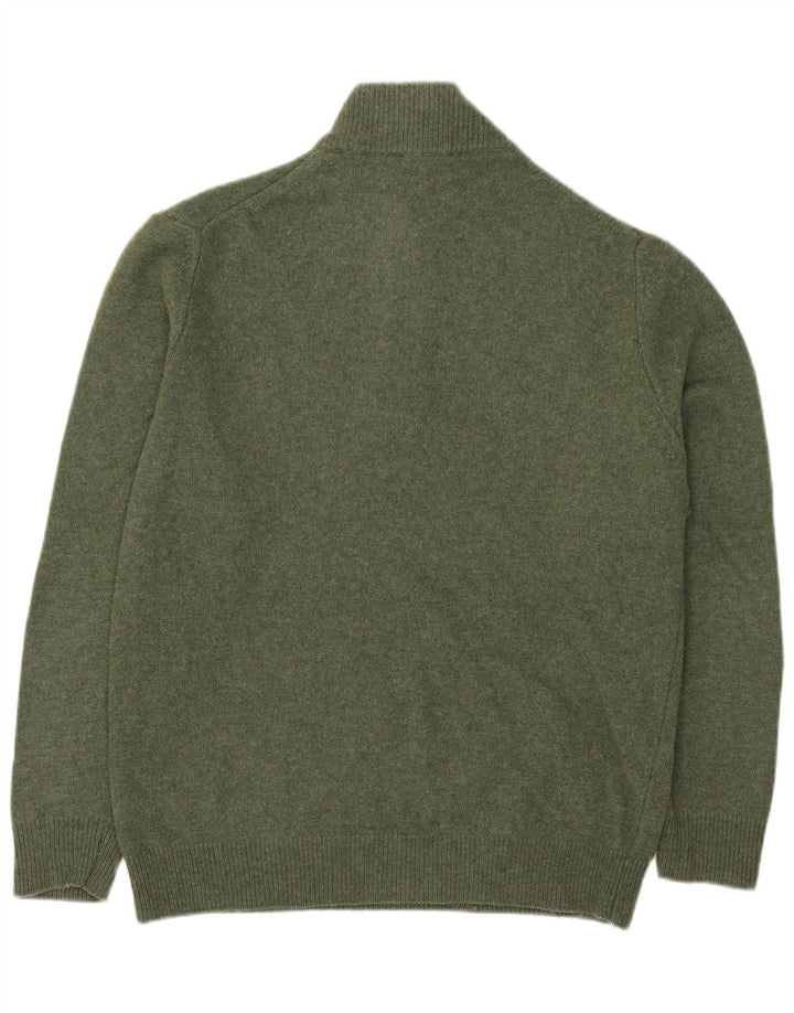 Vintage herre lynlås-hals sweater 2XL grøn uld