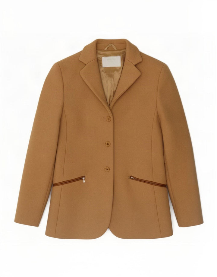 Prada Dame 3-knaps blazerjakke IT 38 XS Beige Uld Klassisk