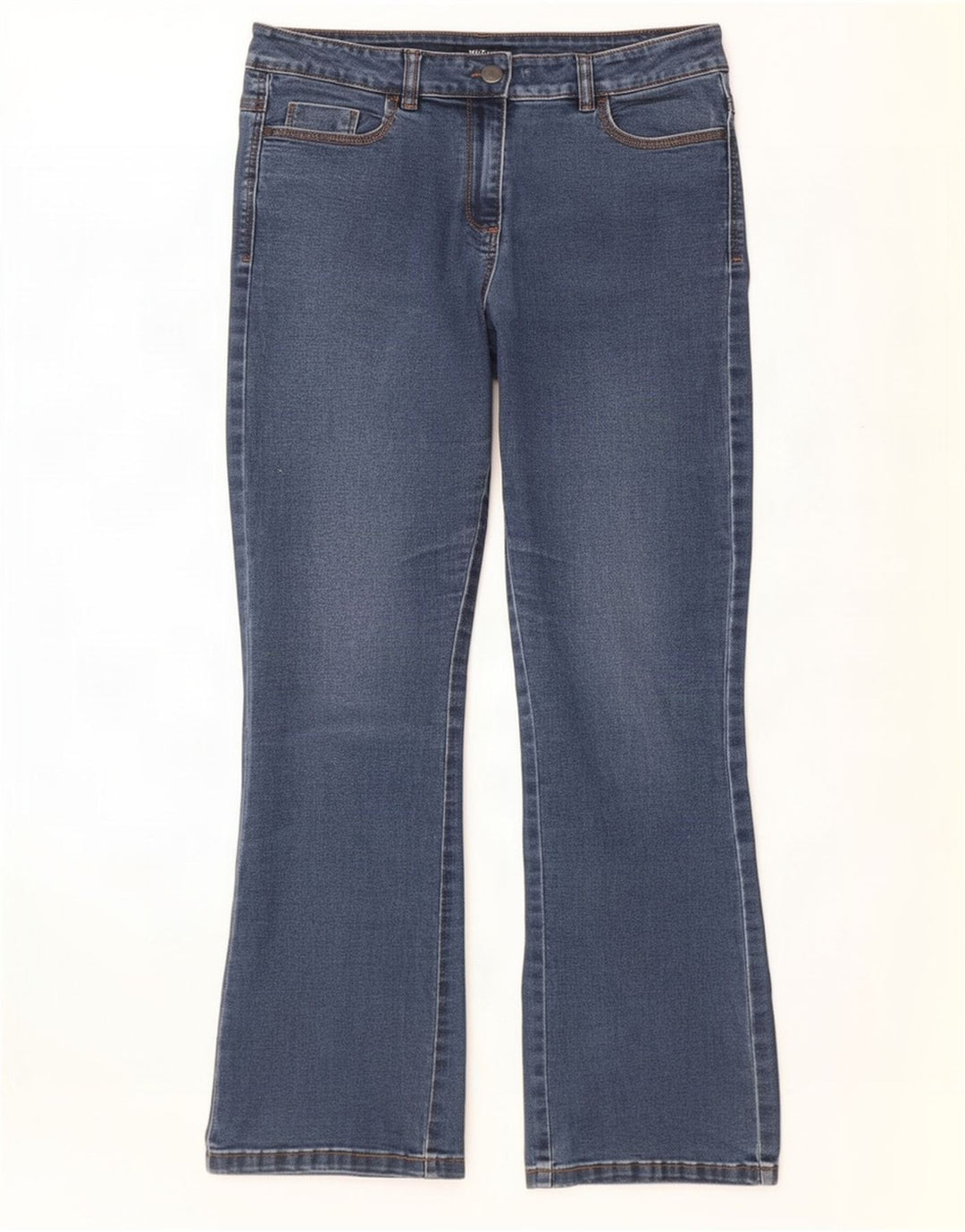 M&Co Dame Bootcut Jeans UK 12 Medium W30 L28 Blå Bomuld
