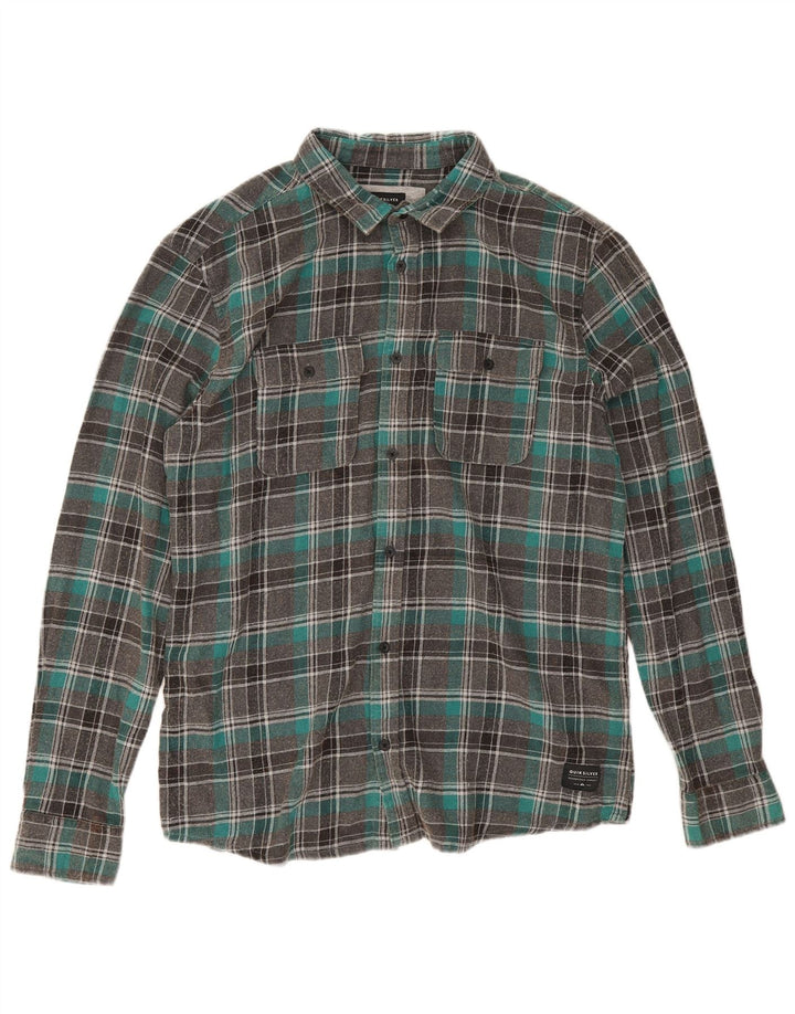 Quiksilver Herre Regular Fit Flanellskjorte Stor grå ternet bomuld