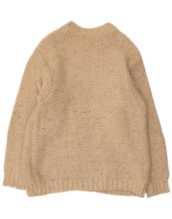 VINTAGE Womens Crew Neck Jumper Sweater UK 16 Large Off White