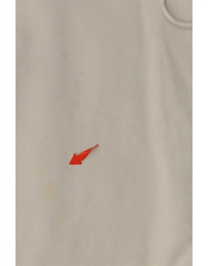 ADIDAS Dame Oversized Crop Hoodie Jumper UK 8 Small White Bomuld