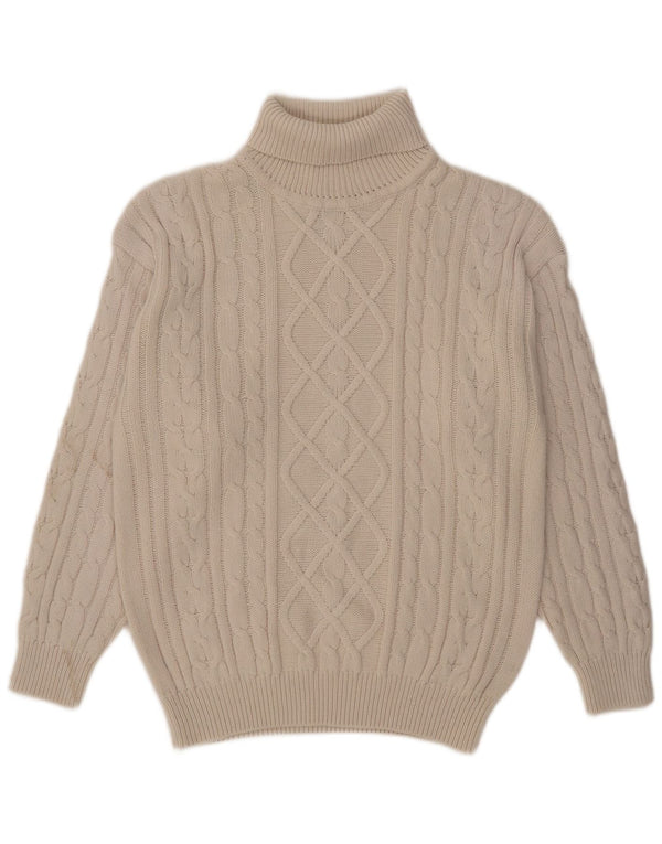 Vintage Herre rullehals sweater UK 42/44 stor hvid akryl
