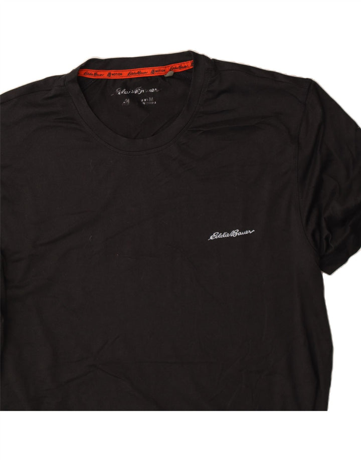 EDDIE BAUER Mens T-Shirt Top Medium Black Polyester Vintage Eddie Bauer and Second-Hand Eddie Bauer from Messina Hembry 