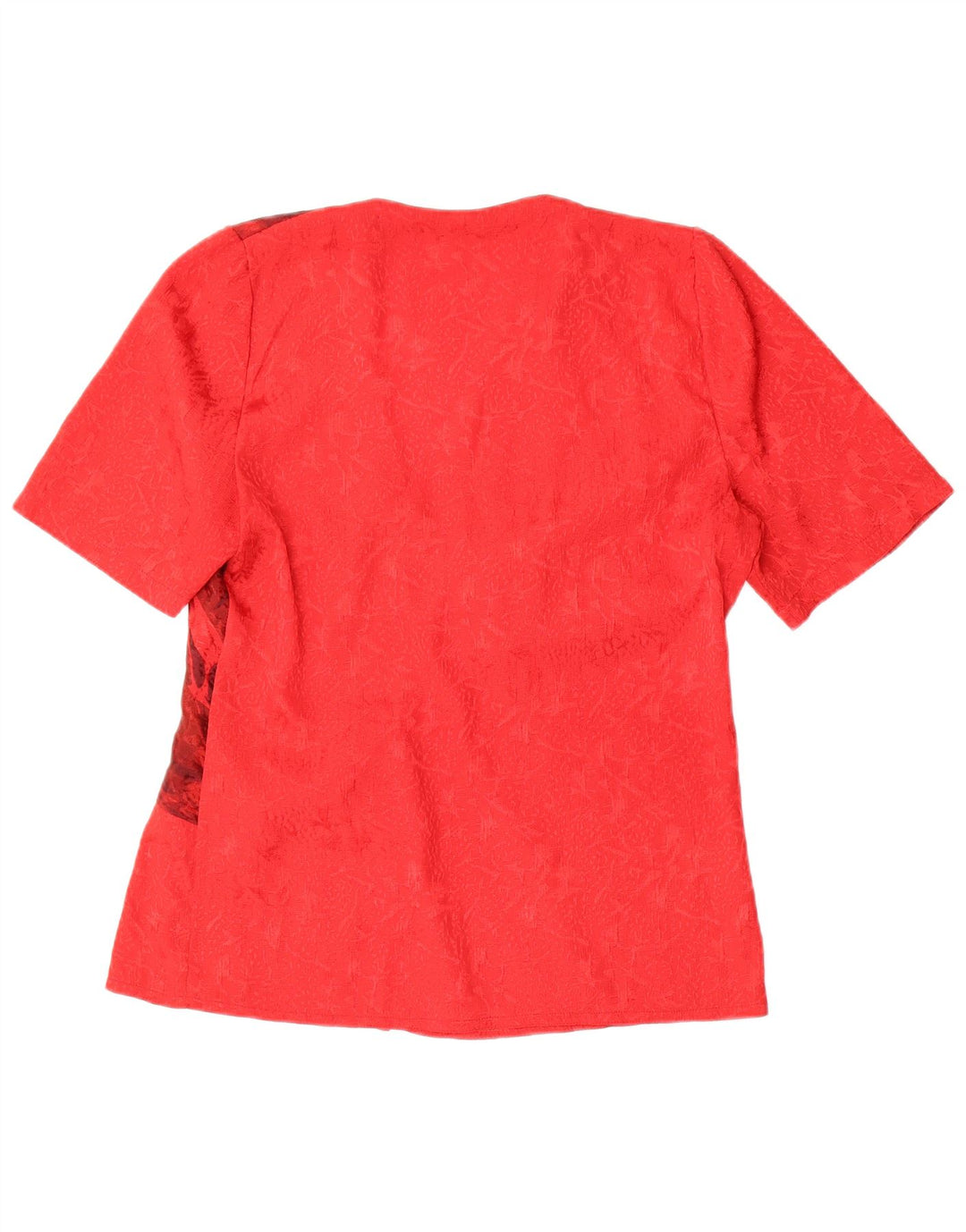 Vintage Dame Bluse Top UK 16 Large Red Floral