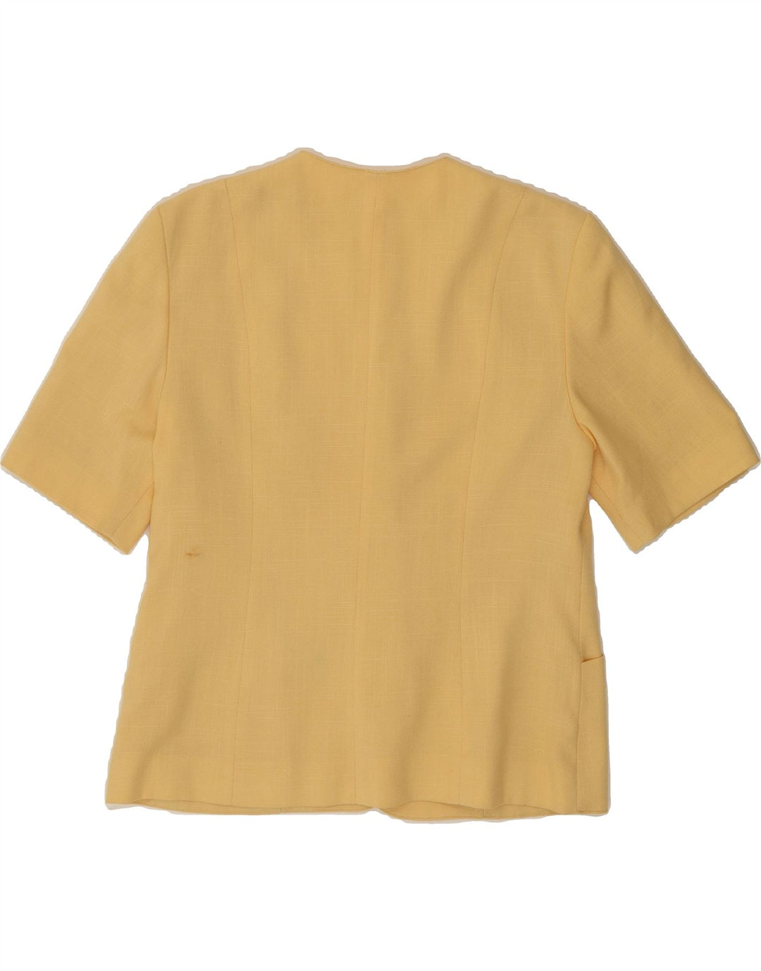 AVENUE Womens 3 Button Short Sleeve Blazer Jacket UK 14 Large Yellow Vintage Avenue and Second-Hand Avenue from Messina Hembry 