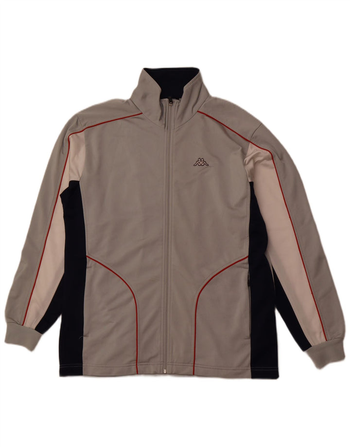 KAPPA Træningsdragt til mænd, topjakke, stor grå farveblok polyester