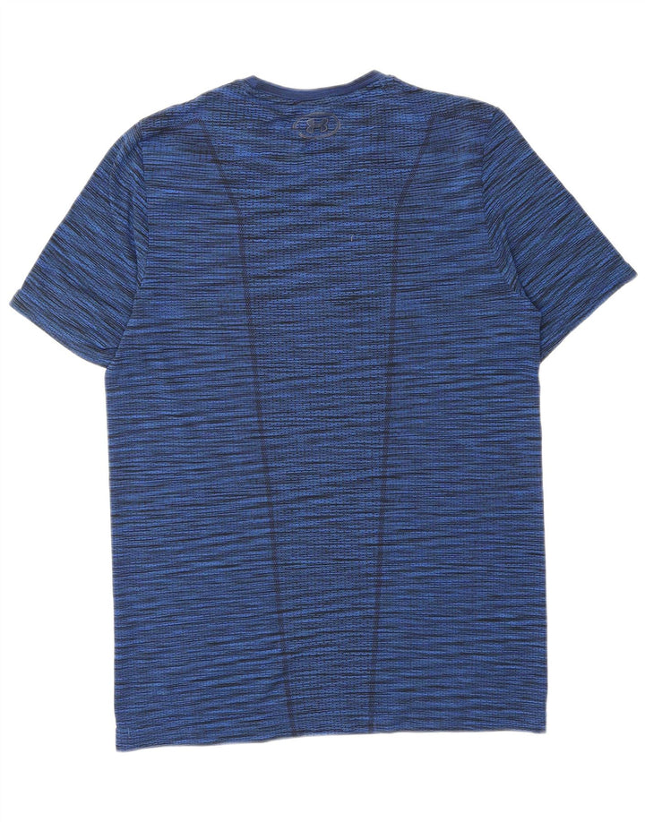 UNDER ARMOUR Mens Heat Gear T-Shirt Top Medium Navy Blue Flecked Polyester