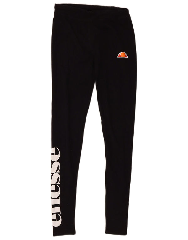 Ellesse Womens Grafiske Leggings UK 8 Small Black Bomuld