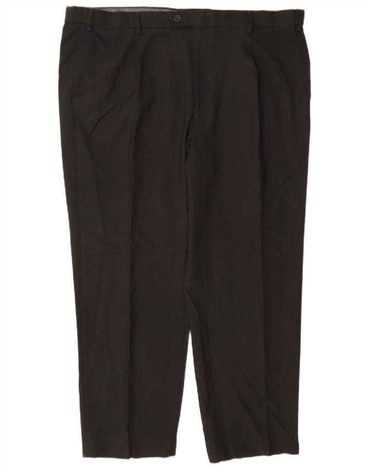 Marks & Spencer Herre Regular Fit Suit Bukser W42 L29 Sort Polyester