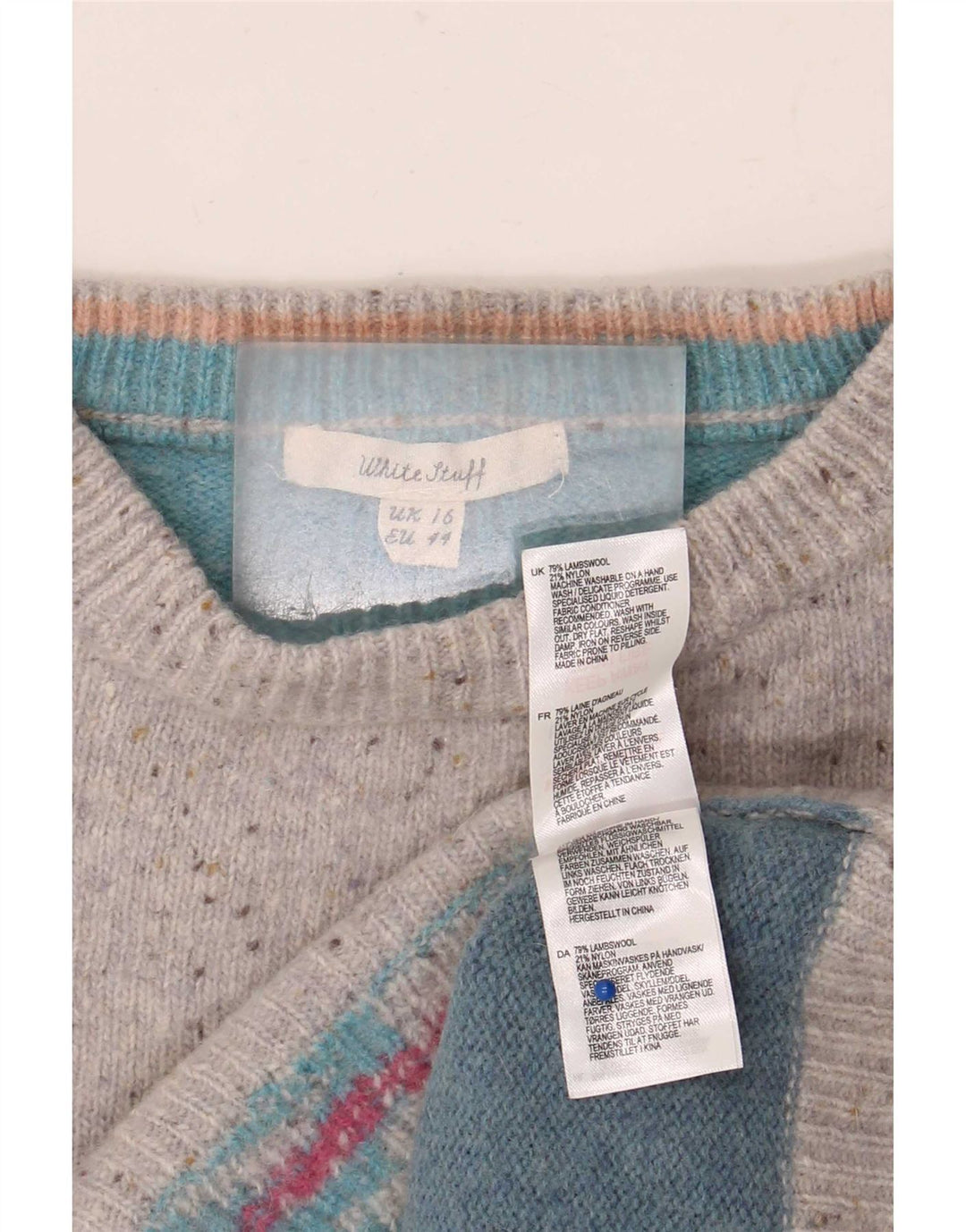 White Stuff Dame Crew Neck Jumper Sweater UK 16 Large Flerfarvet