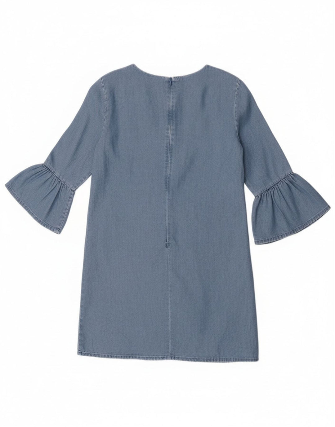 Zara Dame 3/4 Ærm Shift Dress UK 10 Small Blue Lyocell