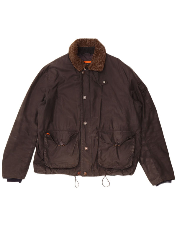 Barbour Herre vokset bomuldsjakke UK 42 XL Sort bomuld