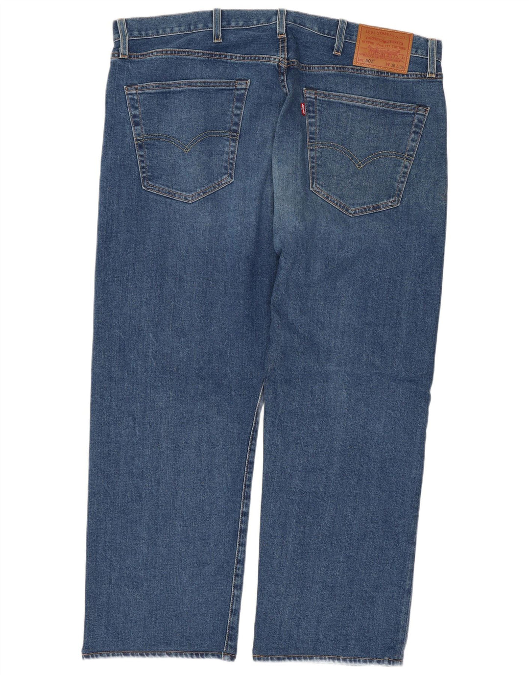 Levi's Herre 501 Cropped Straight Jeans W38 L25 Blå Bomuld