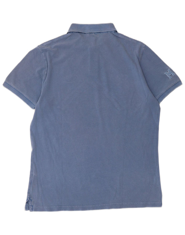 Marlboro Classics Herre Grafisk Polo Shirt Stor Blå Bomuld