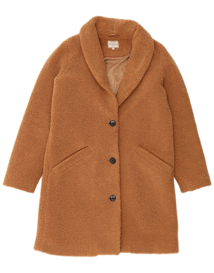 FAT FACE Oversized fleeceoverfrakke til kvinder UK 10 Lille brun polyester
