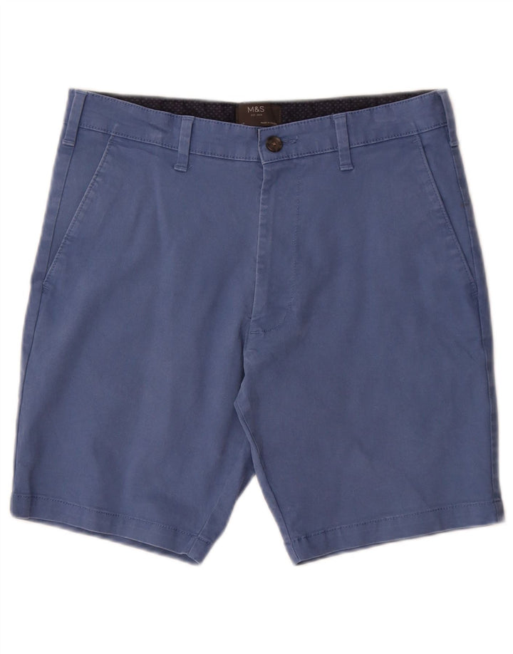 MARKS & SPENCER Chino-shorts til mænd W30 Mellemblå bomuld
