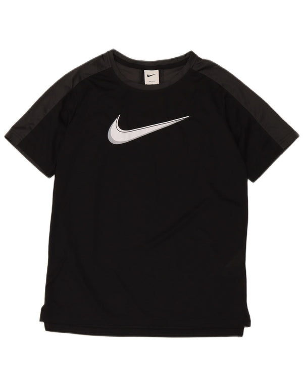 Nike drenge Dri Fit grafisk t-shirt top 13-14 år XL sort farveblok