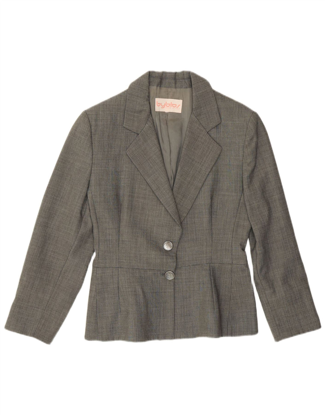 Byblos Dame 2 Button Blazer Jacket UK 10 Small Grey