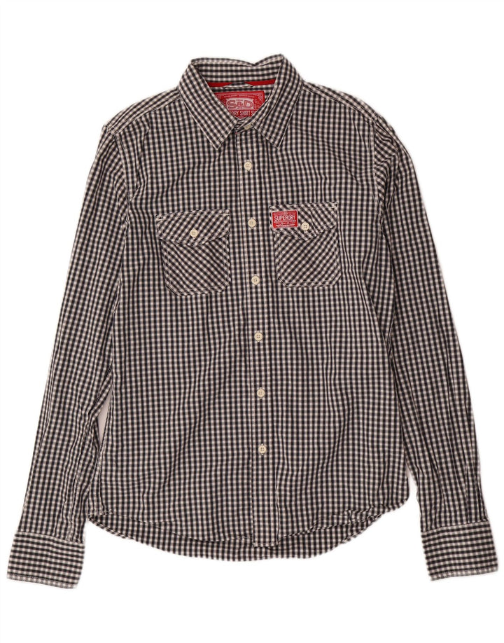 SUPERDRY Herreskjorte XL Sort Gingham Bomuld