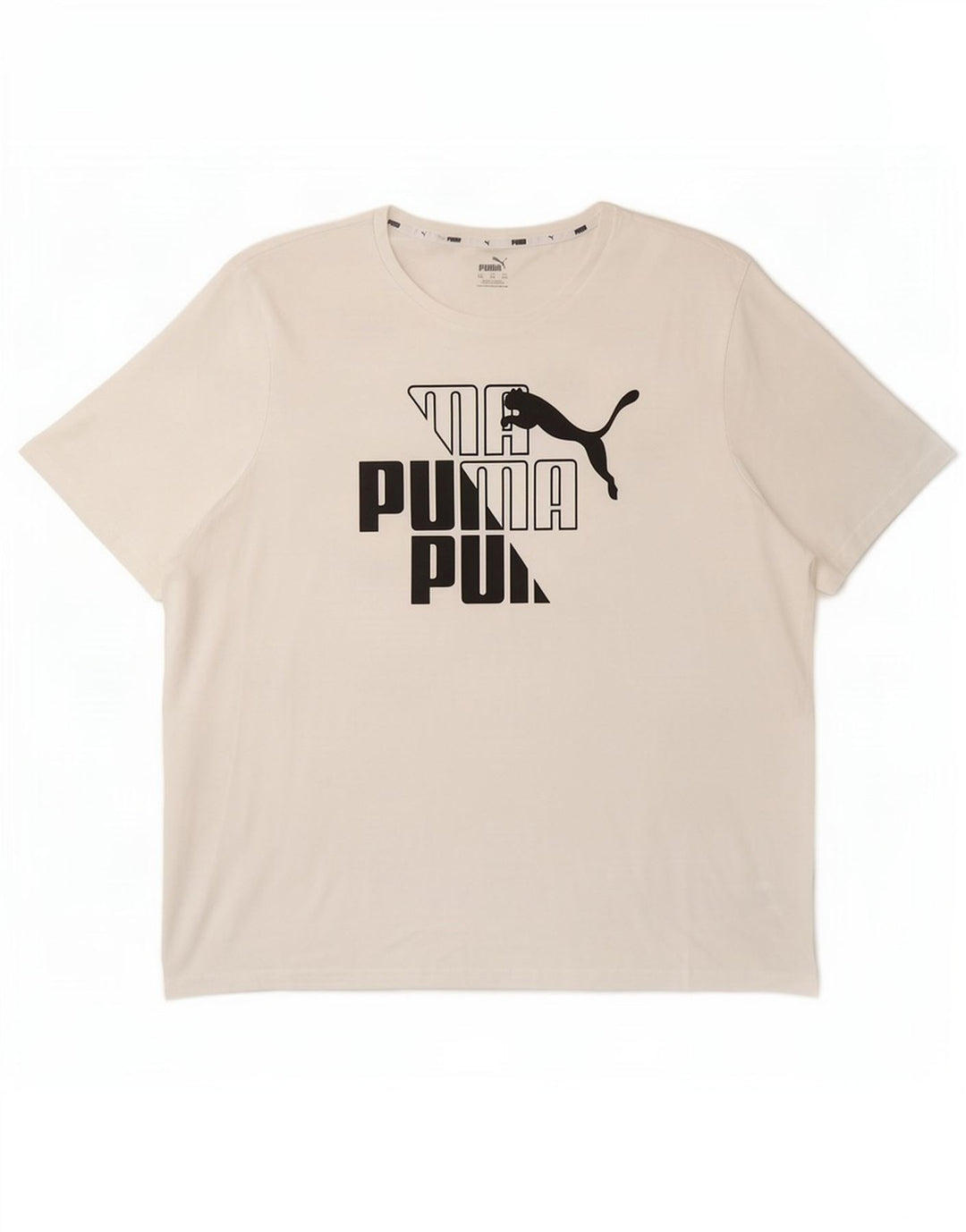 Puma Herre Grafisk T-Shirt Top 2XL Hvid Bomuld