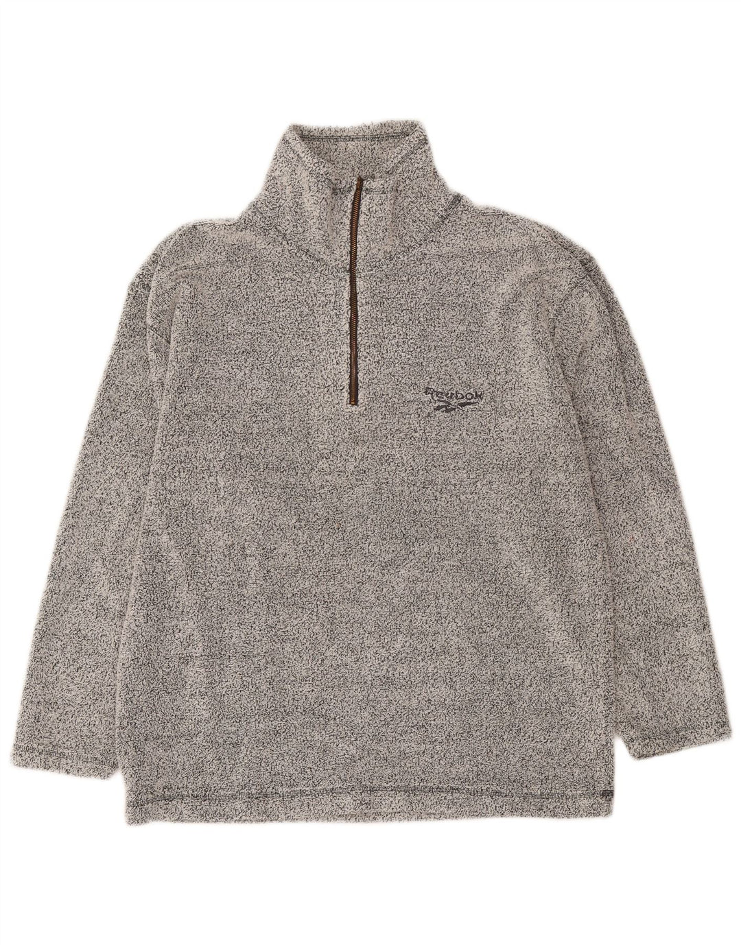 Reebok Herre lynlås-hals Top Langærmet Medium Grey Flecked