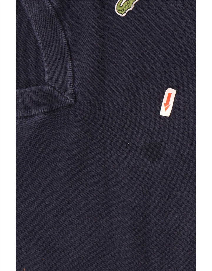 Lacoste Dame Crop V-hals sweater Str. 38 Medium Marineblå Bomuld