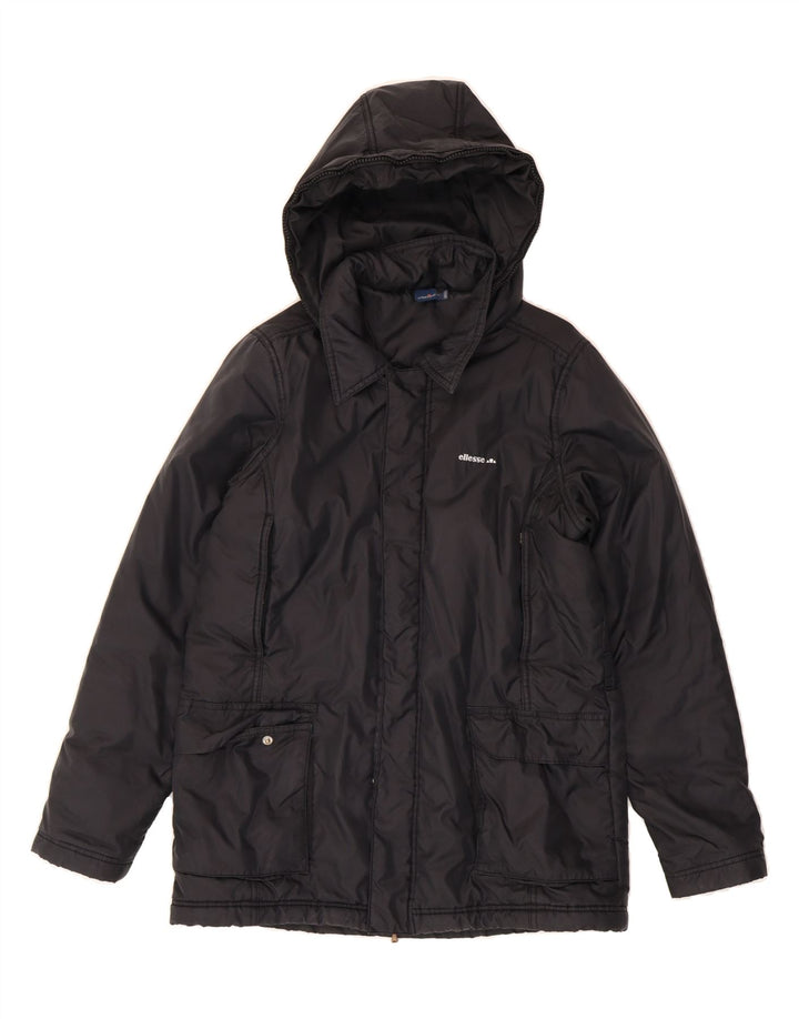 ELLESSE Womens Hooded Windbreaker Coat UK 10 Small  Navy Blue Vintage Ellesse and Second-Hand Ellesse from Messina Hembry 