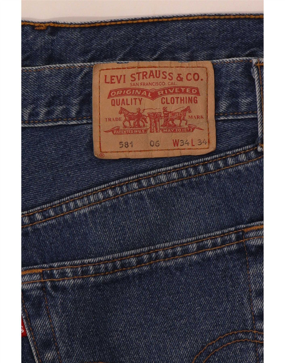 Levi's Herre 581 Straight Jeans W34 L34 Blå