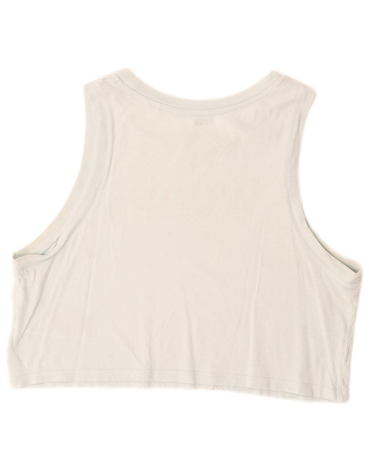 Levi's Womens Crop Grafisk Vest Top UK 16 Large Blue Cotton