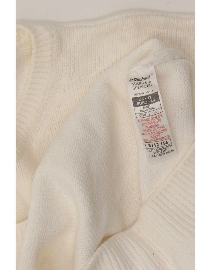 Marks & Spencer Dame sweater med rund hals DK 12 Medium White