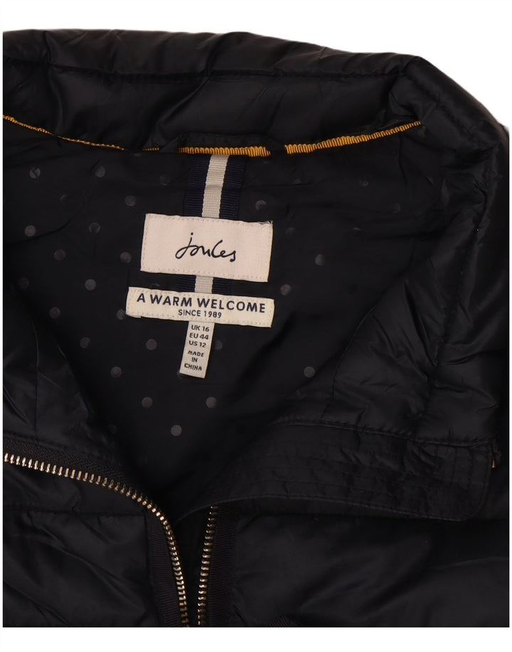 Joules Womens Polstret Gilet UK 16 Large Navy Blue Polyester