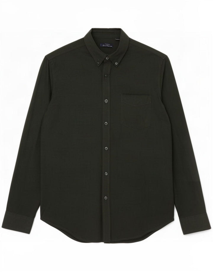 Ben Sherman herreskjorte mellemgrøn bomuld